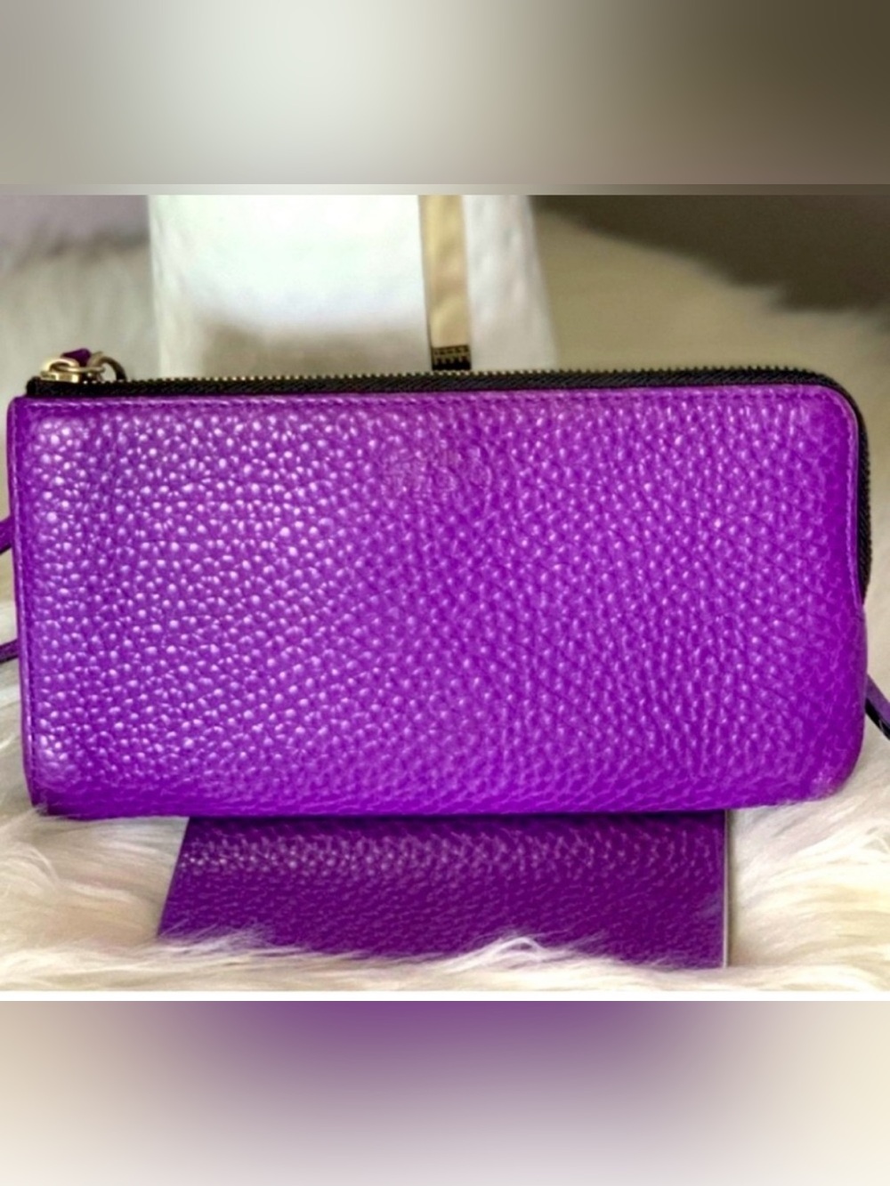 RARE HTF COACH Y2K Purple/ Violet Leather Wallet/Clutch